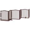 Foldable Dog Gate with Door - 300 cm Brown Oak | Hipo Market