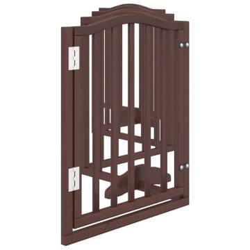 Foldable Dog Gate with Door - 300 cm Brown Oak | Hipo Market