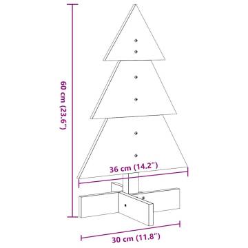 Wooden Christmas Tree 60cm - Rustic Solid Pine Decoration