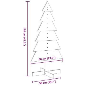 Wooden Christmas Tree 120 cm | Solid Pine Decoration