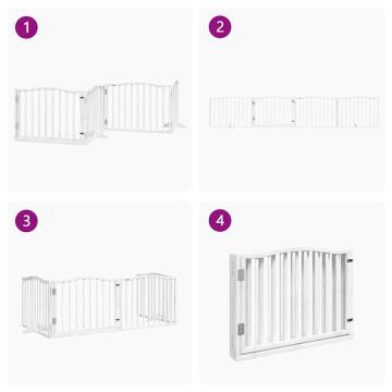 Dog Gate with Door - Foldable 4 Panels, 320 cm - Hipomarket