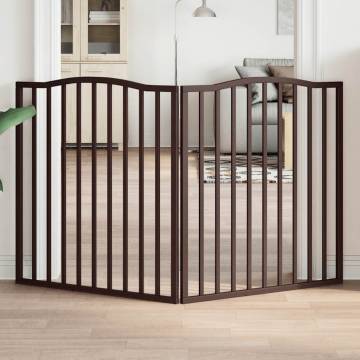 Foldable Dog Gate 160cm - Brown Oak, Durable Poplar Wood