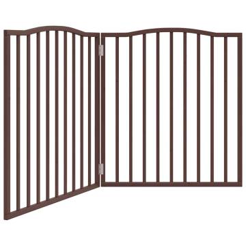 Foldable Dog Gate 160cm - Brown Oak, Durable Poplar Wood