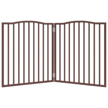 Foldable Dog Gate 160cm - Brown Oak, Durable Poplar Wood