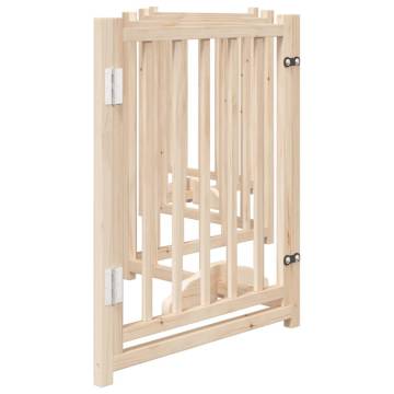 Dog Gate with Door - Foldable 6 Panels 300 cm Solid Wood Fir