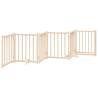 Dog Gate with Door - Foldable 6 Panels 300 cm Solid Wood Fir