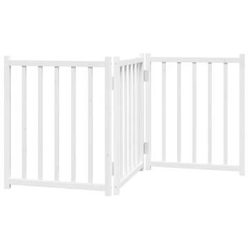 Foldable Dog Gate - 3 Panels White 150 cm Solid Wood Fir