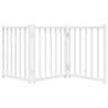 Foldable Dog Gate - 3 Panels White 150 cm Solid Wood Fir