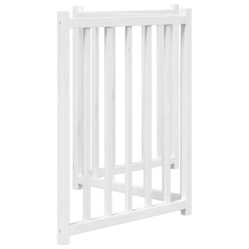 Foldable Dog Gate - 3 Panels White 150 cm Solid Wood Fir