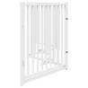 Dog Gate with Door - Foldable 4 Panels, 320 cm Solid Wood