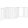 Dog Gate with Door - Foldable 4 Panels, 320 cm Solid Wood