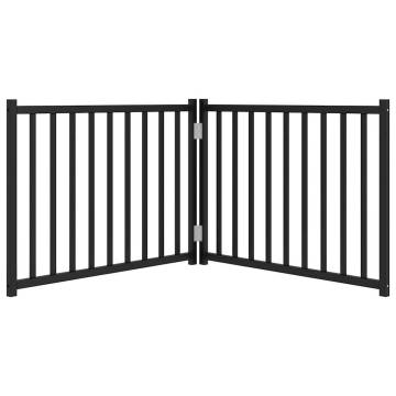 Dog Gate Foldable 2 Panels - Black Solid Wood Fir | HipoMarket