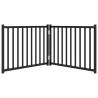 Dog Gate Foldable 2 Panels - Black Solid Wood Fir | HipoMarket