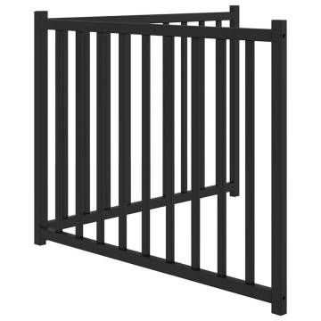 Dog Gate Foldable 2 Panels - Black Solid Wood Fir | HipoMarket