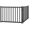 Dog Gate Foldable 2 Panels - Black Solid Wood Fir | HipoMarket