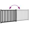 Dog Gate Foldable 2 Panels - Black Solid Wood Fir | HipoMarket