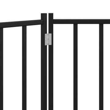 Dog Gate Foldable 2 Panels - Black Solid Wood Fir | HipoMarket