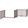 Foldable Dog Gate with Door - 320 cm Solid Wood Brown Oak