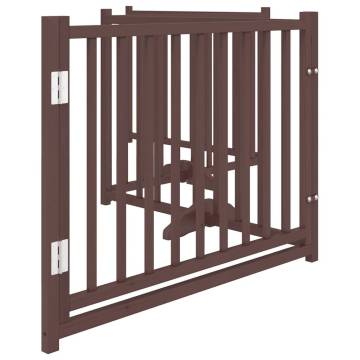 Foldable Dog Gate with Door - 320 cm Solid Wood Brown Oak