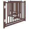 Foldable Dog Gate with Door - 320 cm Solid Wood Brown Oak