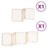 Foldable Dog Gate with Door - 450 cm Poplar Wood