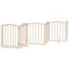 Foldable Dog Gate with Door - 450 cm Poplar Wood