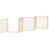 Foldable Dog Gate with Door - 450 cm Poplar Wood