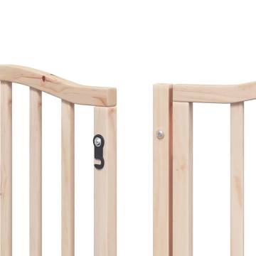 Foldable Dog Gate with Door - 450 cm Poplar Wood