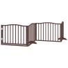 Foldable Dog Gate with Door - 8 Panels Brown - 640 cm