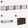 Foldable Dog Gate with Door - 8 Panels Brown - 640 cm