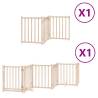 Dog Gate with Door - Foldable 9 Panels 450 cm Poplar Wood