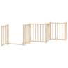 Dog Gate with Door - Foldable 9 Panels 450 cm Poplar Wood