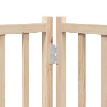 Dog Gate with Door - Foldable 9 Panels 450 cm Poplar Wood