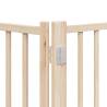 Dog Gate with Door - Foldable 9 Panels 450 cm Poplar Wood