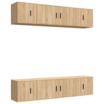 6 Piece TV Cabinet Set in Sonoma Oak - Stylish & Practical