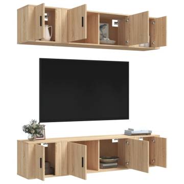 6 Piece TV Cabinet Set in Sonoma Oak - Stylish & Practical