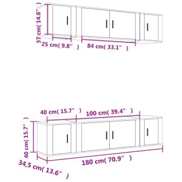 6 Piece TV Cabinet Set in Sonoma Oak - Stylish & Practical