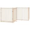 Foldable Dog Gate with Door - 10 Panels, 800 cm Poplar Wood