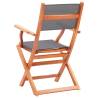 8 Folding Garden Chairs - Grey Eucalyptus Wood & Textilene