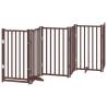 Dog Gate with Door - Foldable 6 Panels Brown Oak 300 cm