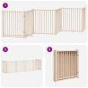 Dog Gate with Door - Foldable 6 Panels 480 cm - Poplar Wood