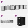 Dog Gate with Door - Foldable 12 Panels 600 cm Black Wood