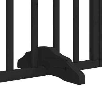 Dog Gate with Door - Foldable 12 Panels 600 cm Black Wood