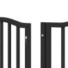 Dog Gate with Door - Foldable 12 Panels 600 cm Black Wood