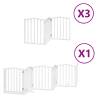 Foldable Dog Gate with Door - 15 Panels | Poplar Wood White