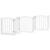 Foldable Dog Gate with Door - 15 Panels | Poplar Wood White