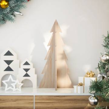 Wooden Christmas Tree for Decoration - 59.5 cm Solid Wood Pine