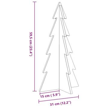 Wooden Christmas Tree for Decoration - 59.5 cm Solid Wood Pine