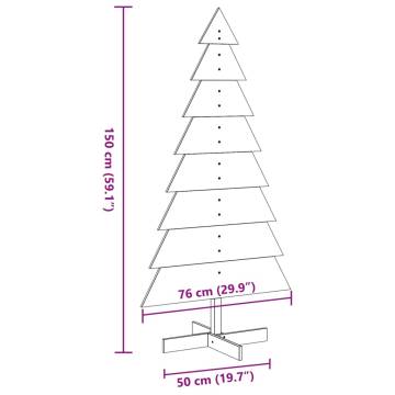 Wooden Christmas Tree - 150 cm Solid Pine for Festive Decor