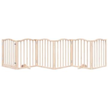 Foldable Dog Gate with Door - 300 cm Poplar Wood | HipoMarket